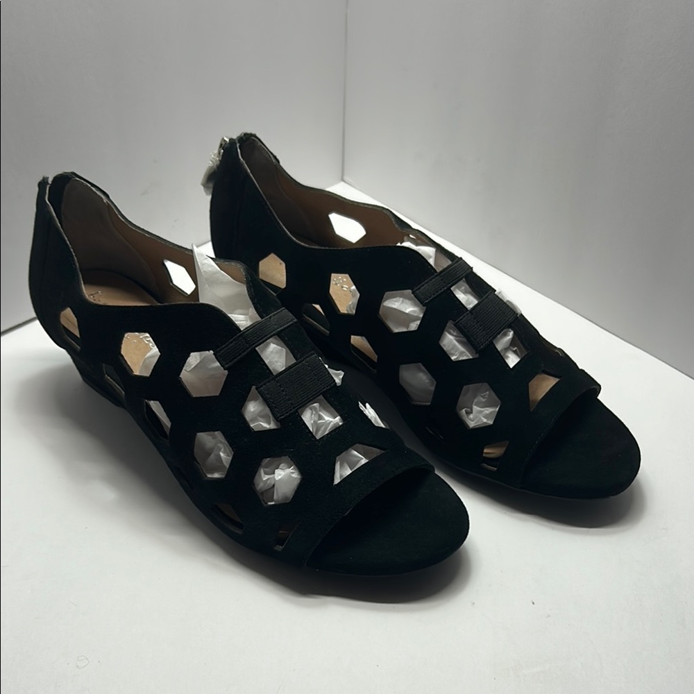 Bettye Muller Black Cutout Sandals